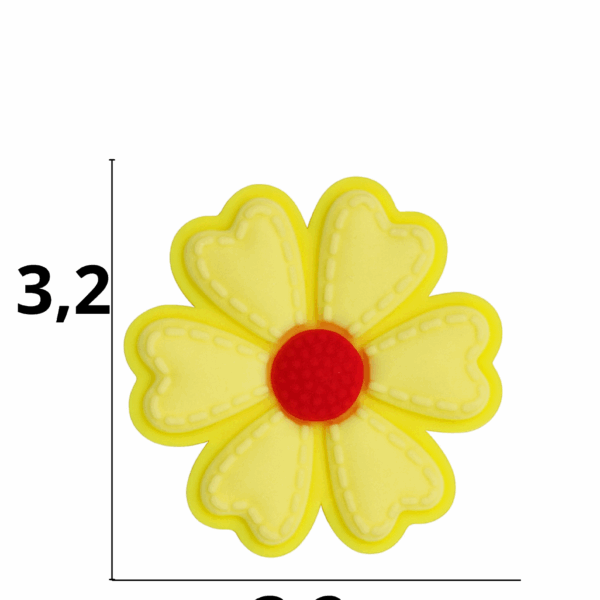 Aplique emborrachado de Flor tamanho-M com 25 unidades