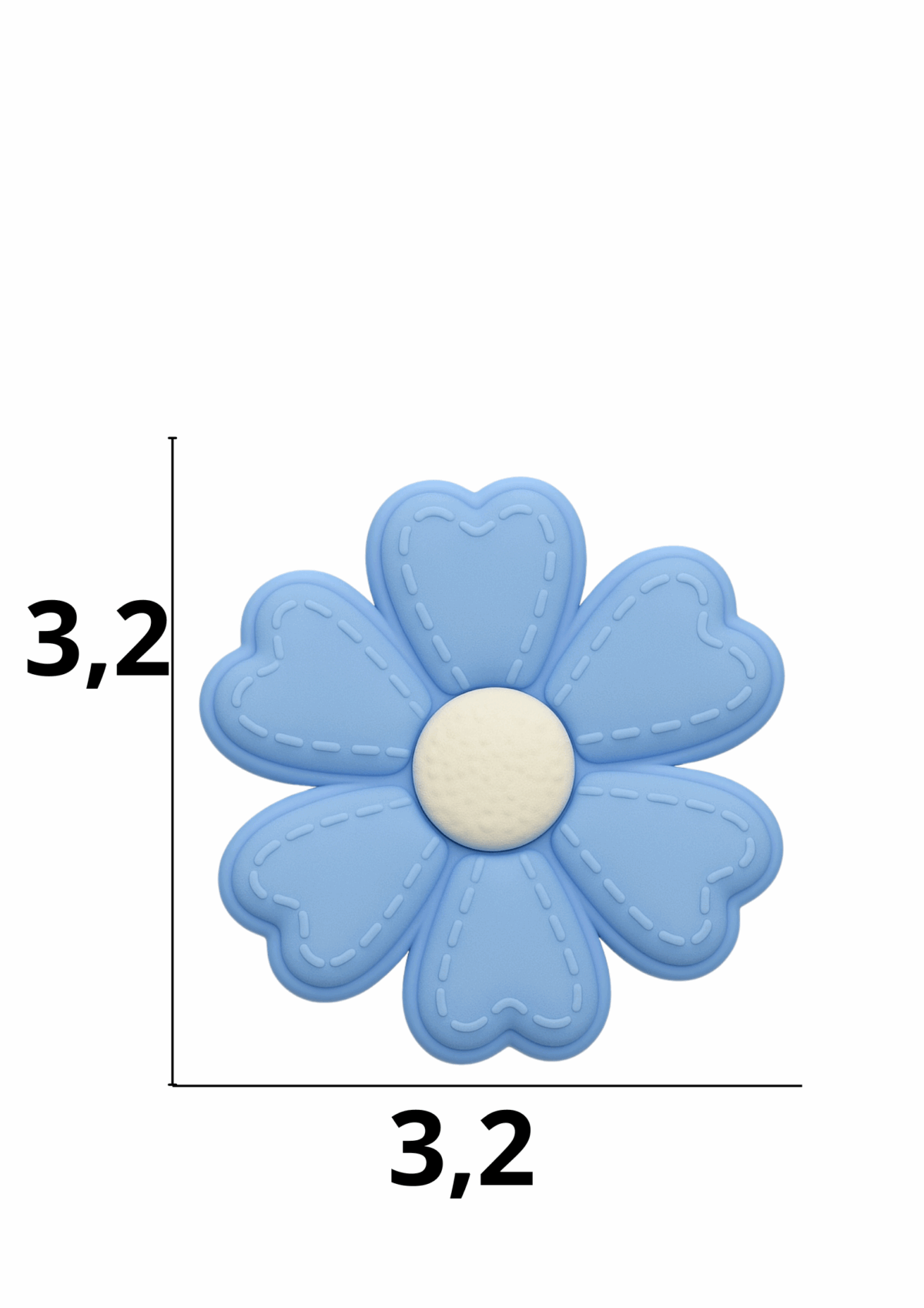 Aplique emborrachado de Flor tamanho-M com 25 unidades - Imagem 1