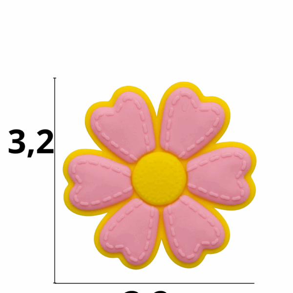 Aplique emborrachado de Flor tamanho-M com 25 unidades