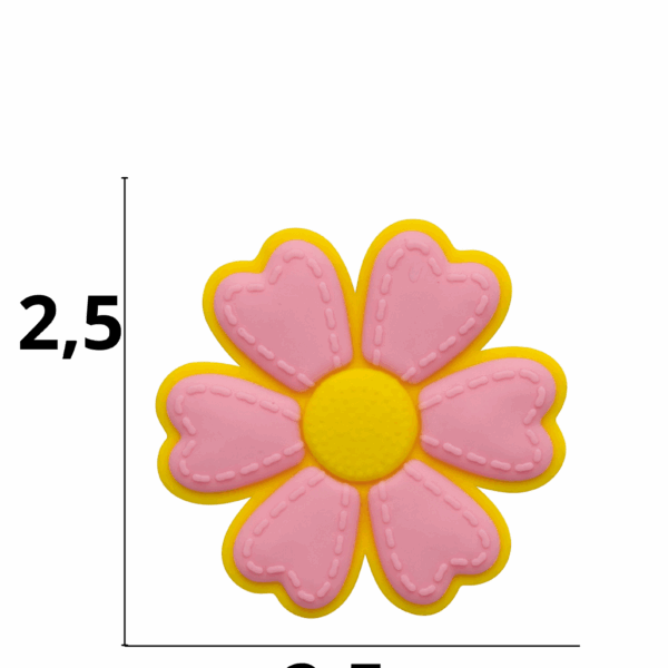 Aplique emborrachado de Flor tamanho-P com 25 unidades