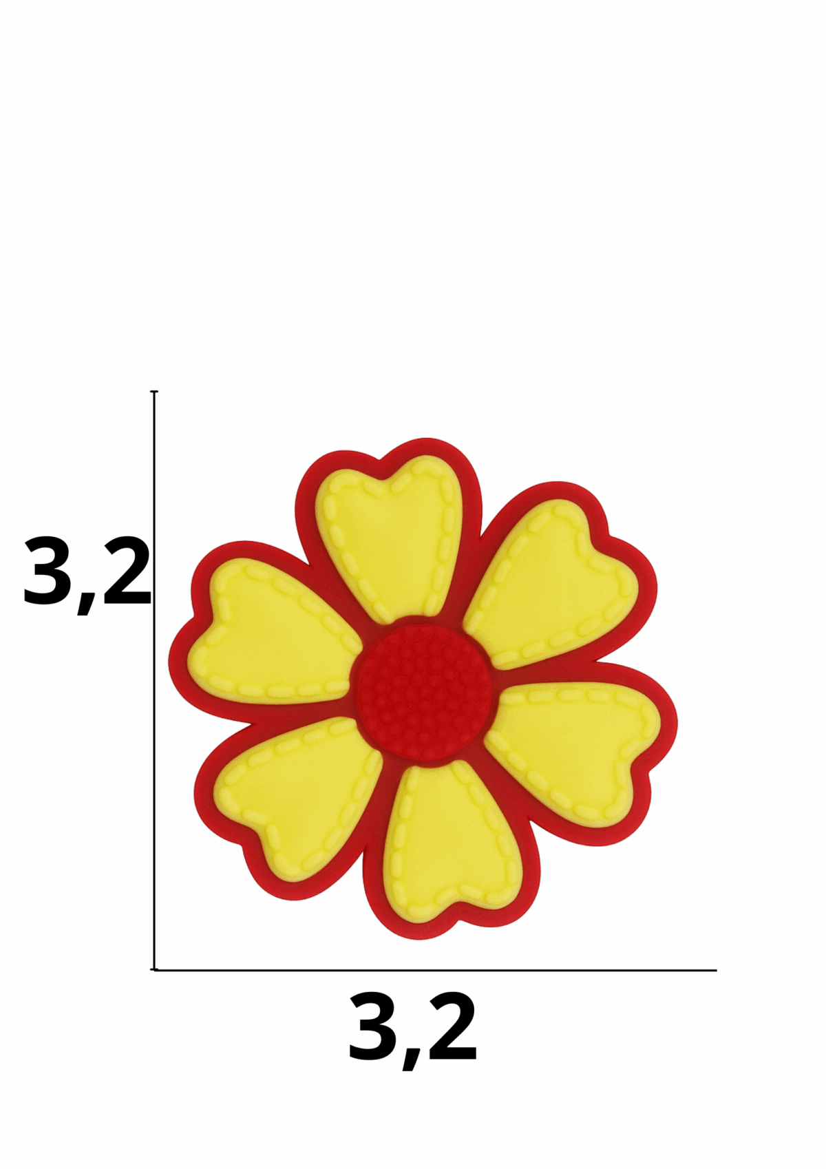Aplique emborrachado de Flor tamanho-M com 25 unidades - Imagem 1