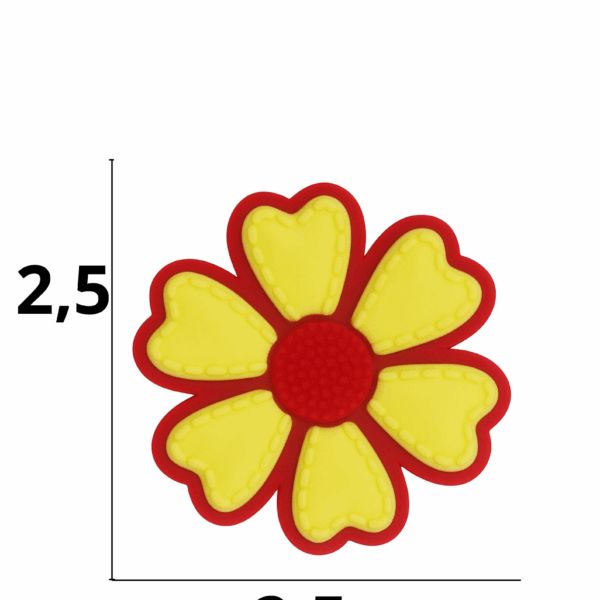 Aplique emborrachado de Flor tamanho-P com 25 unidades