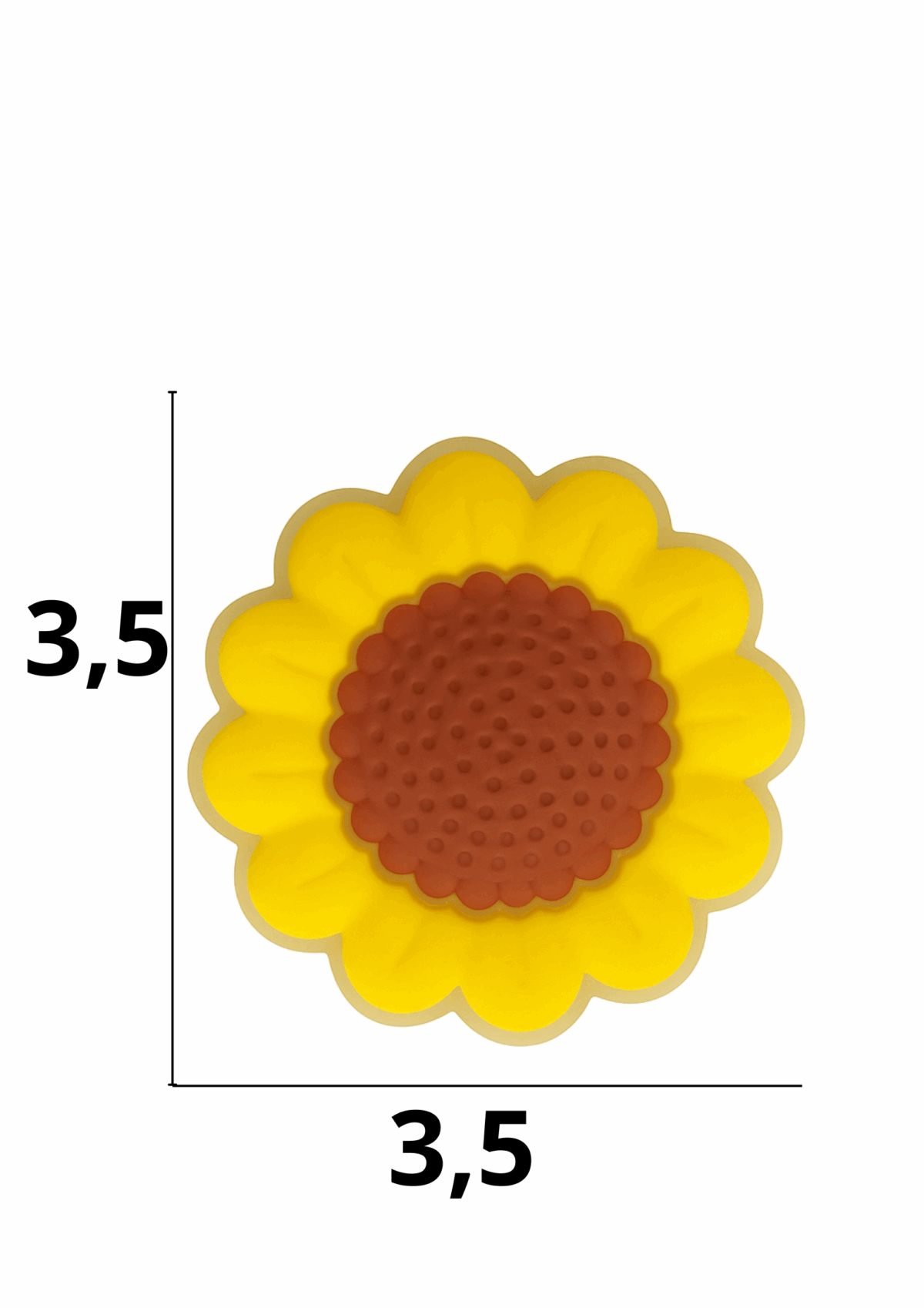 Aplique emborrachado Girassol fundo transparente tamanho-M com 25 unidades - Imagem 1