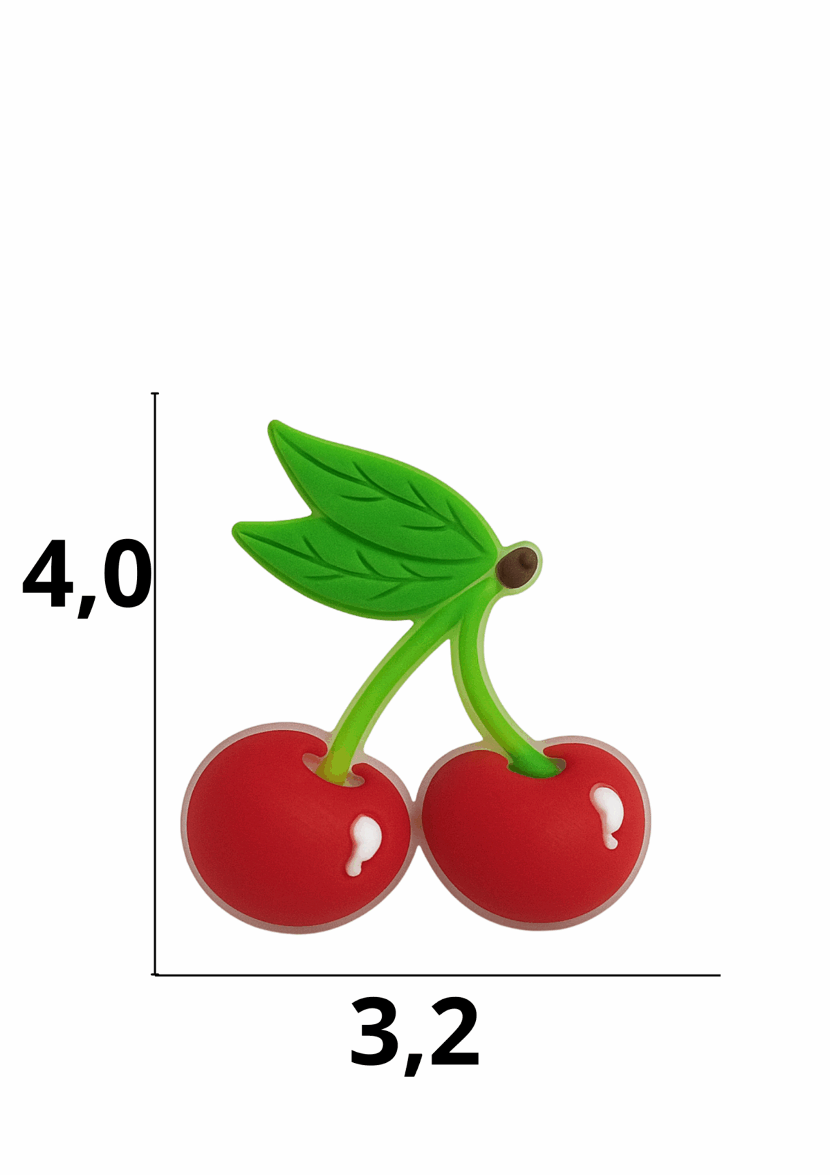 Aplique emborrachado Cereja tamanho-M com 25 unidades - Imagem 1