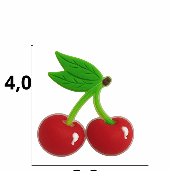 Aplique emborrachado Cereja tamanho-M com 25 unidades