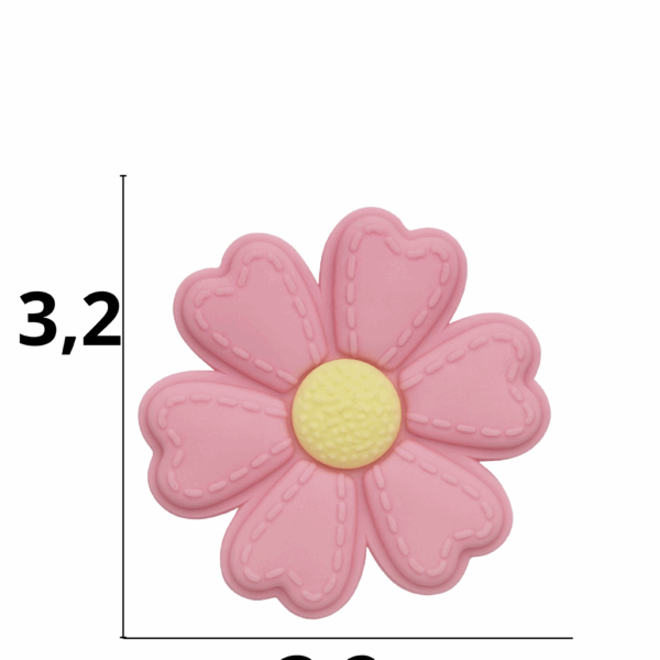 Aplique emborrachado de Flor tamanho-M com 25 unidades