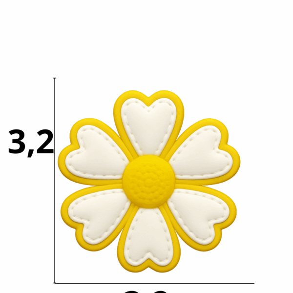 Aplique emborrachado de Flor tamanho-M com 25 unidades