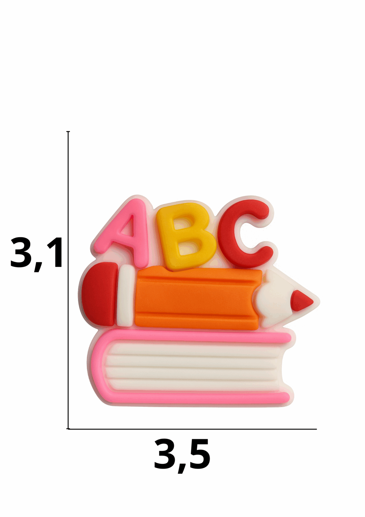 Aplique emborrachado  Abc rosa tamanho-M com 25 unidades - Imagem 1