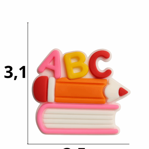 Aplique emborrachado  Abc rosa tamanho-M com 25 unidades