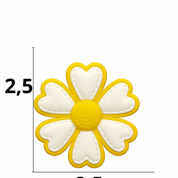 Aplique emborrachado de Flor tamanho-P com 25 unidades
