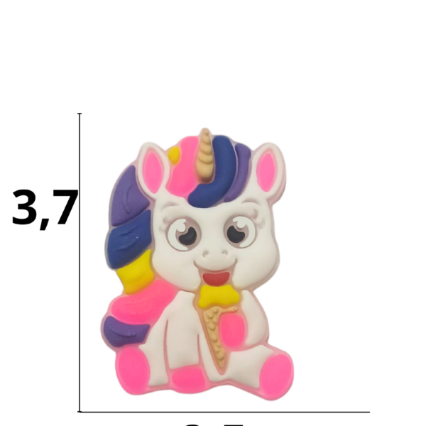 Aplique emborrachado do unicórnio lilás tamanho-M com 25 unidades