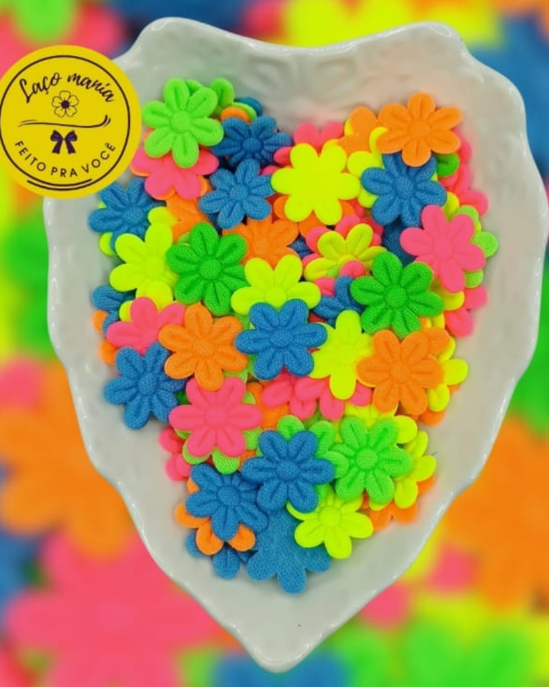 laço mania Flores prensadas  pacote com 1000 unidades cartela 02 - Imagem 1