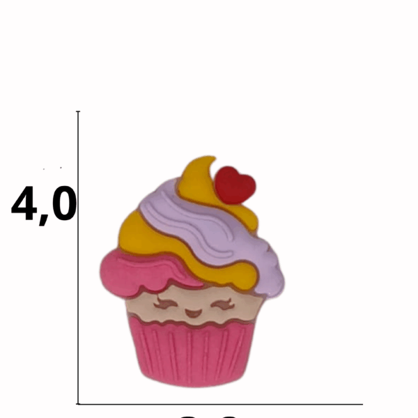 Aplique emborrachado cupcake-2 tamanho-M com 25 unidades