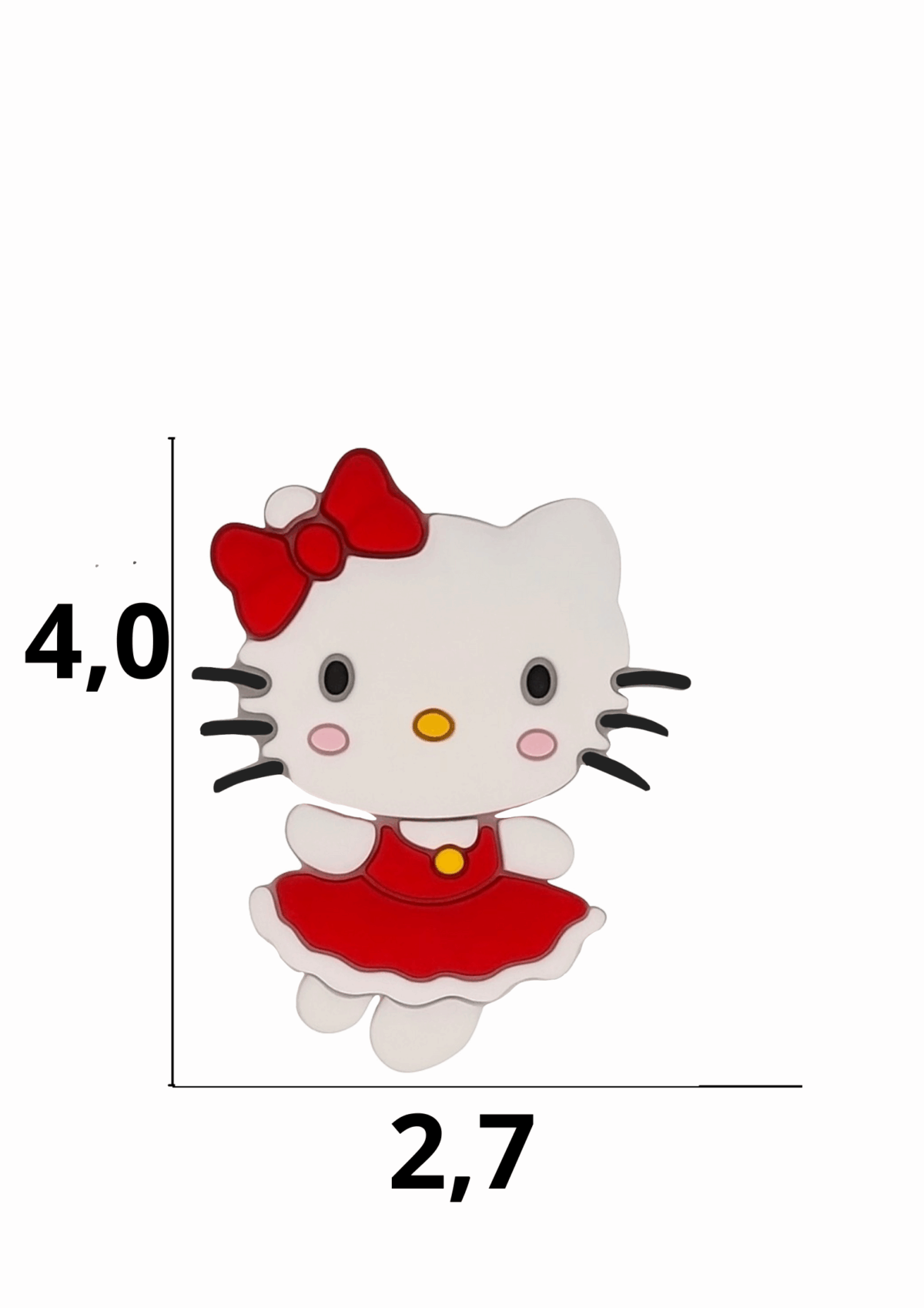 Aplique emborrachado Hello kitty Vermelha tamanho-M com 25 unidades - Imagem 1