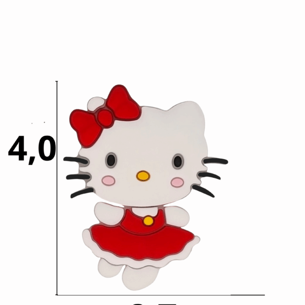 Aplique emborrachado Hello kitty Vermelha tamanho-M com 25 unidades