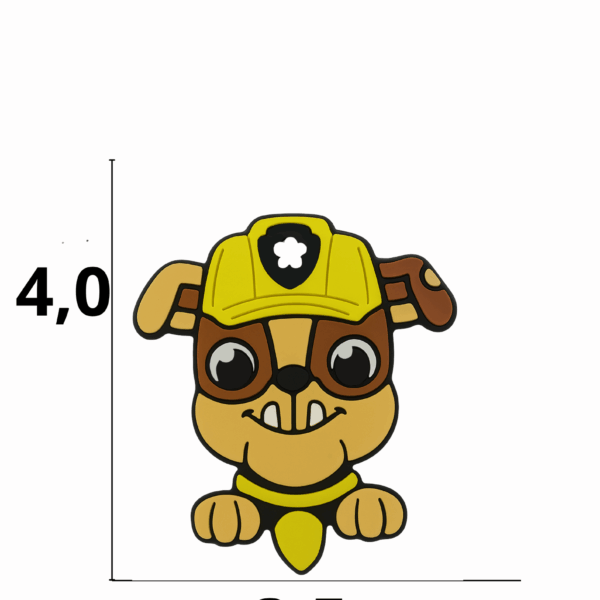 Aplique emborrachado patrulha canina Rubble tamanho-M com 25 unidades