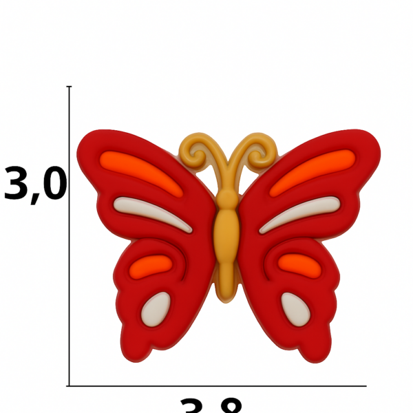 Aplique emborrachado borboleta  tamanho-M com 25 unidades