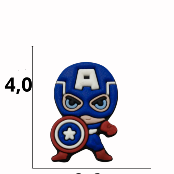 Aplique emborrachado Capitão América   tamanho-M com 25 unidades