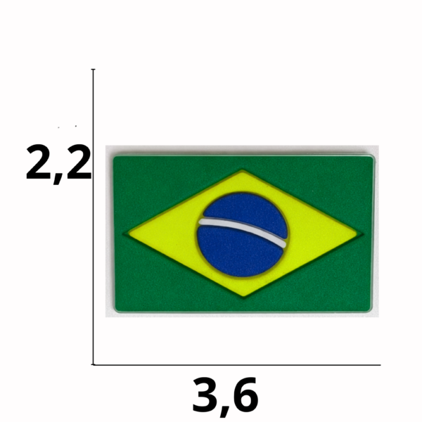 Aplique emborrachado Bandeira Brasil tamanho-M com 25 unidades