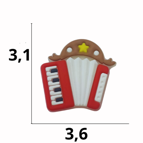 Aplique emborrachado Junino Sanfona  tamanho-M com 25 unidades