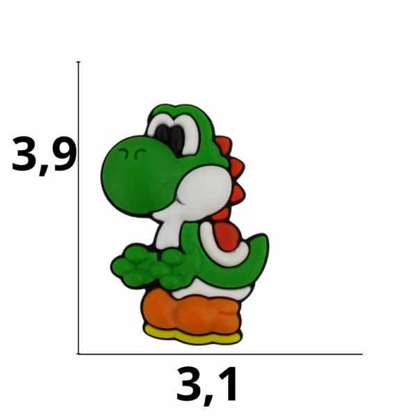 Aplique emborrachado Super Mario-Yoshi tamanho-M com 25 unidades
