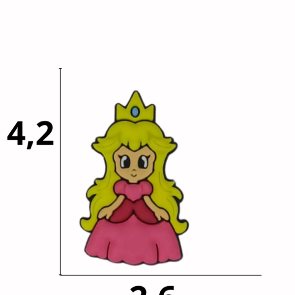 Aplique emborrachado Super Mario-Princesa Peach  tamanho-M com 25 unidades