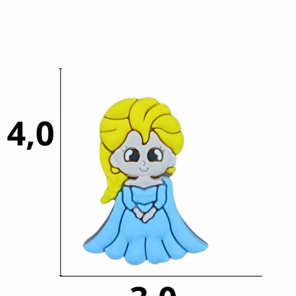 Aplique emborrachado Princesa Elsa tamanho-M com 25 unidades