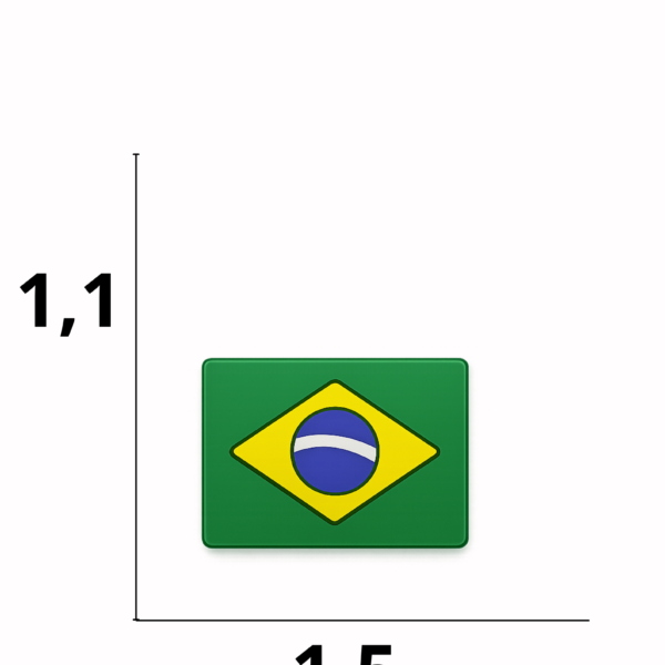 Aplique emborrachado Bandeira Brasil  com 50 unidades