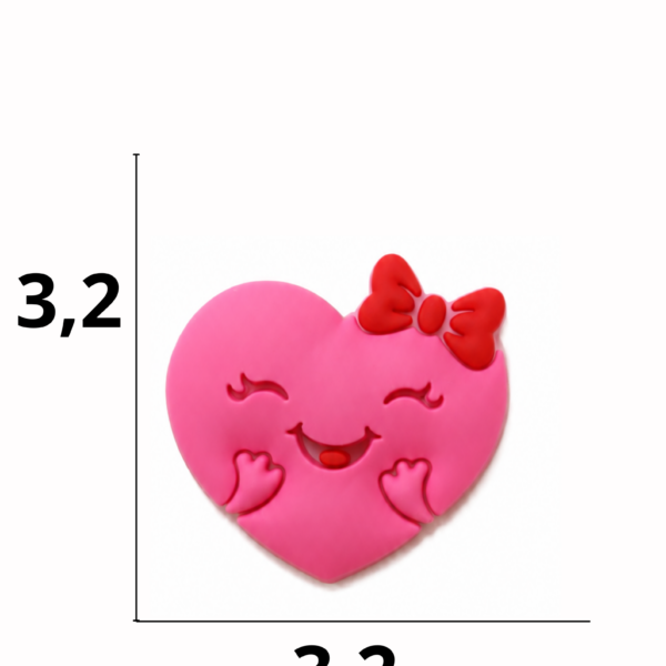 Aplique emborrachado Coração Rosa tamanho-M com 25 unidades