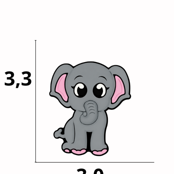 Aplique emborrachado Elefante  tamanho-M com 25 unidades
