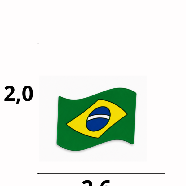 Aplique emborrachado Bandeira Brasil Movimento com 25 unidades