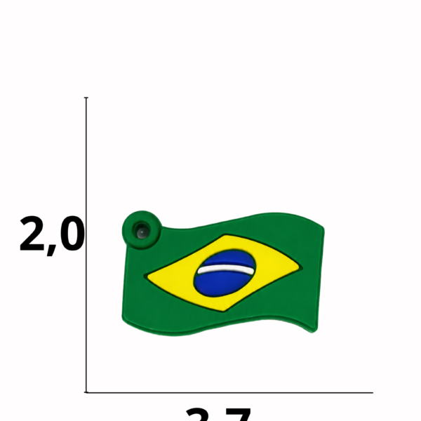 Aplique emborrachado Chaveiro Bandeira Brasil  com 25 unidades