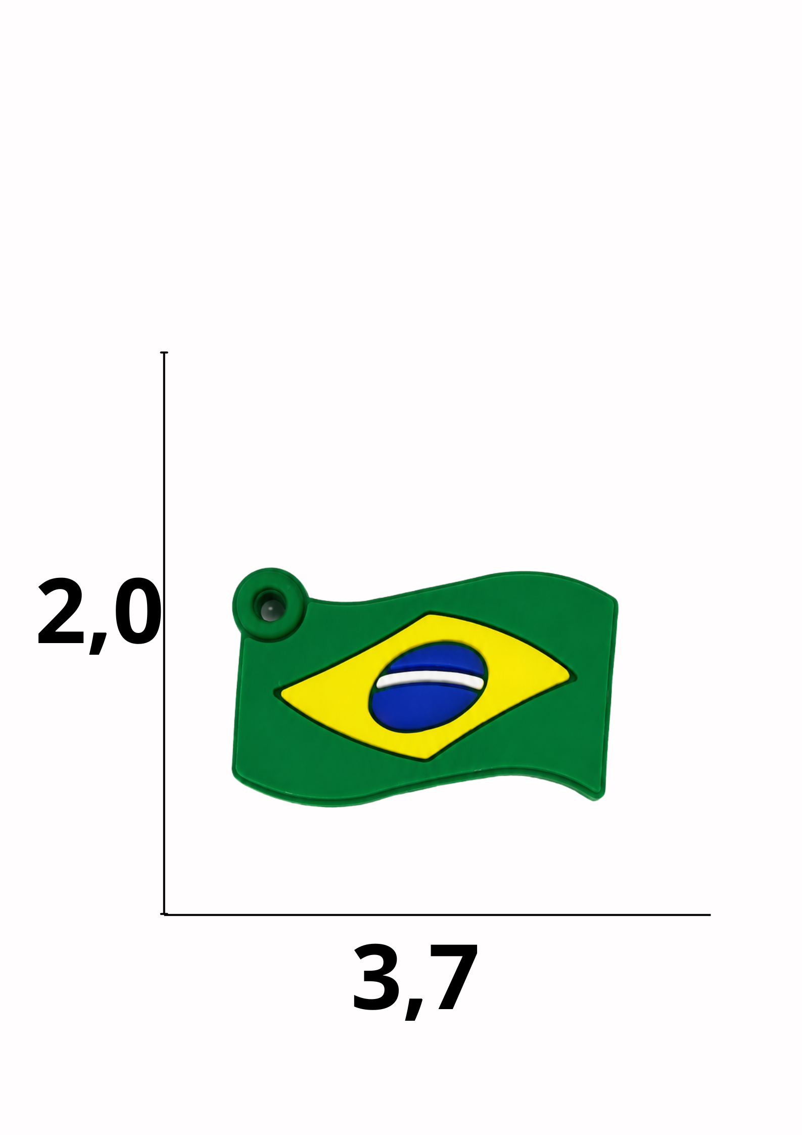 catálogo nacional (2).pdf - 2026-06-30T134006.974 Aplique emborrachado Chaveiro Bandeira Brasil com 25 unidades - Imagem 1