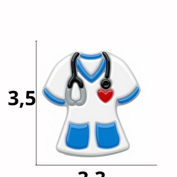 Aplique emborrachado Jaleco Azul tamanho-M com 25 unidades