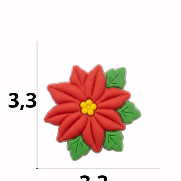 Aplique emborrachado Flor Natalina tamanho-M com 25 unidades